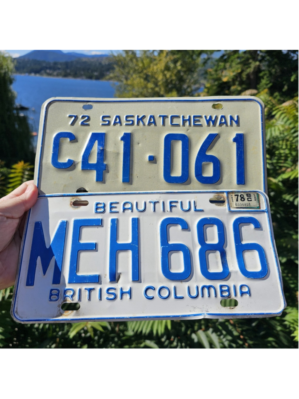 1972 Saskatchewan C41-061 & 1978 British Columbia MEH 686 License Plates
